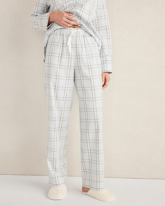 LIGHTWEIGHT FLANNEL WINDOWPANE PAJAMA PANTS
