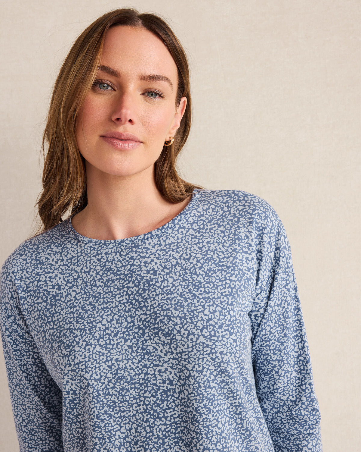 ORGANIC COTTON JERSEY ANIMAL PRINT PAJAMA TOP