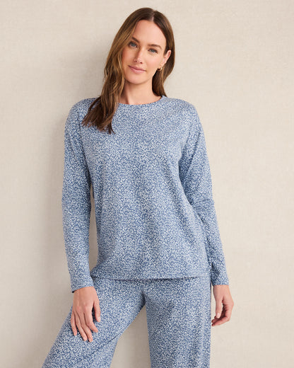 ORGANIC COTTON JERSEY ANIMAL PRINT PAJAMA TOP
