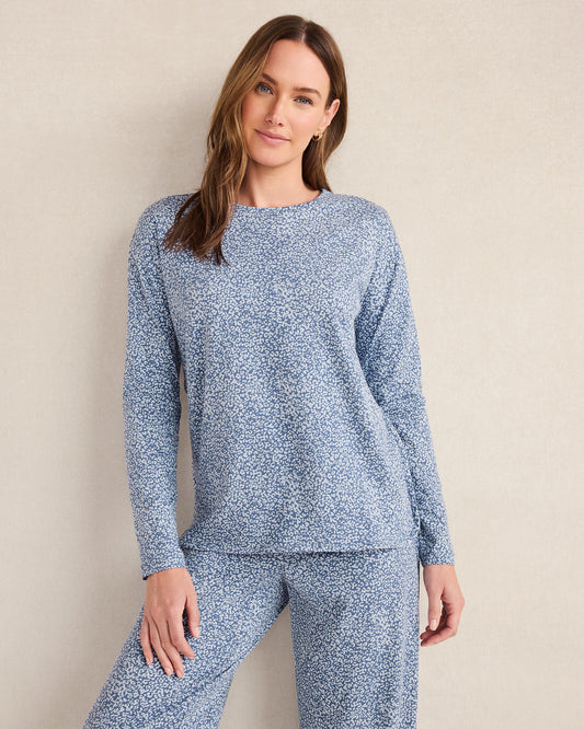 ORGANIC COTTON JERSEY ANIMAL PRINT PAJAMA TOP