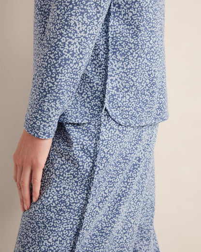 ORGANIC COTTON JERSEY ANIMAL PRINT PAJAMA TOP