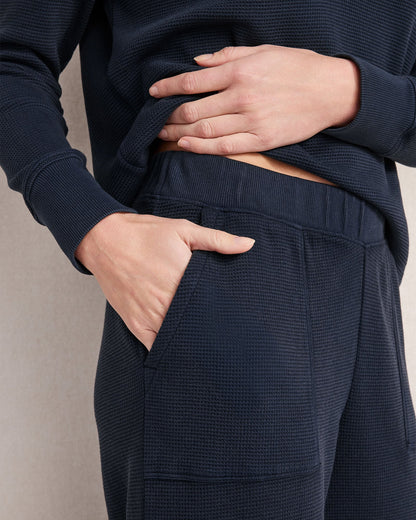 ORGANIC COTTON WAFFLE STRAIGHT LEG PANTS