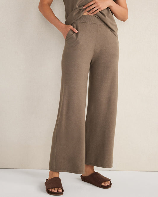 RELAXED JERSEY WIDE LEG PANTS