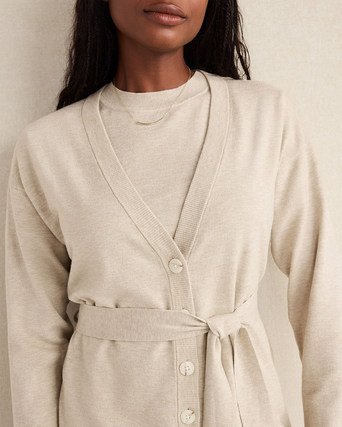 RELAXED JERSEY CARDIGAN