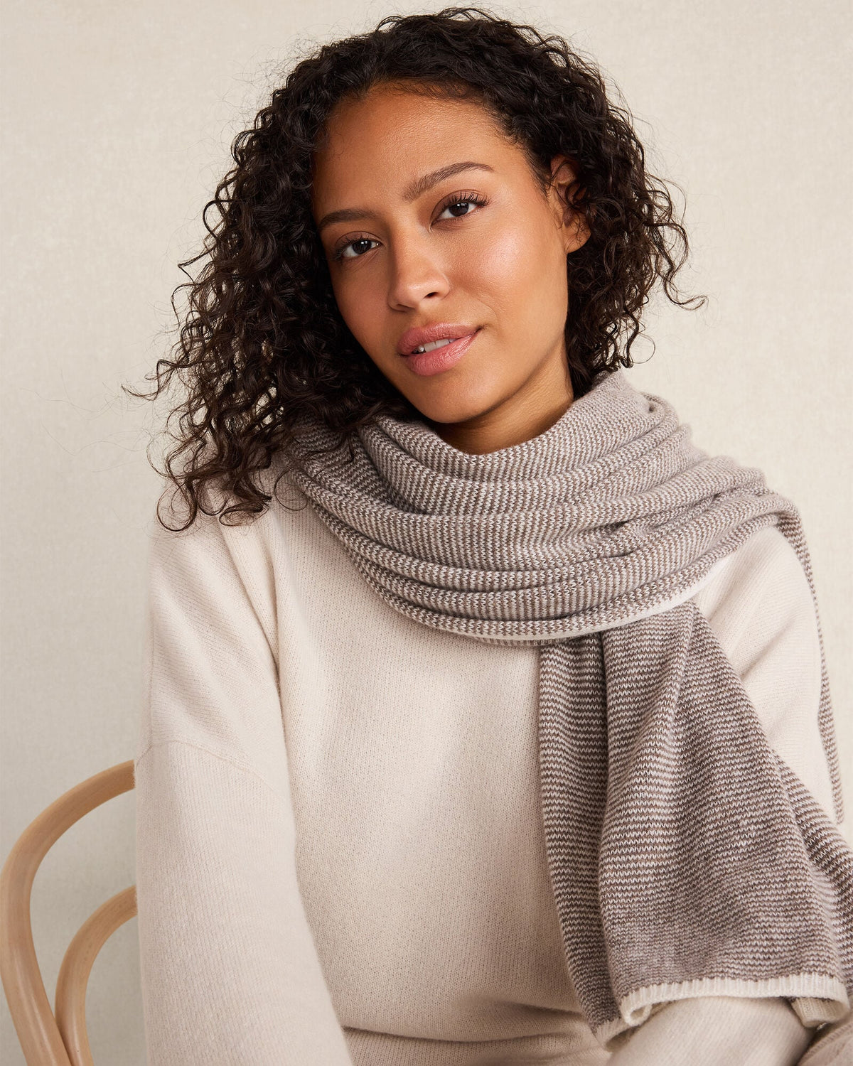 FEATHERWEIGHT CASHMERE STRIPED SCARF