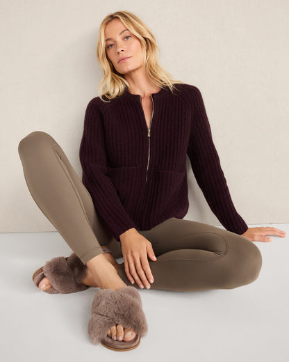 FAUX FUR CRISS CROSS MOLDED SLIPPERS