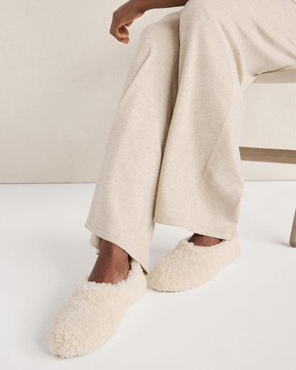 SHEARLING AND SUEDE SLIPPERS