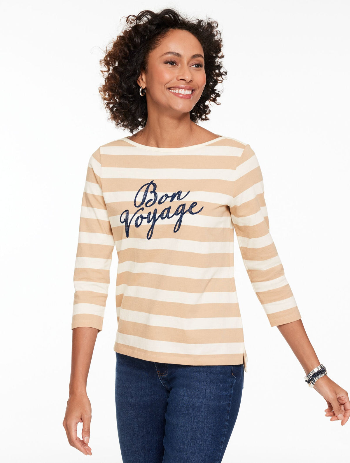 ENVELOPE NECK TEE - BON VOYAGE