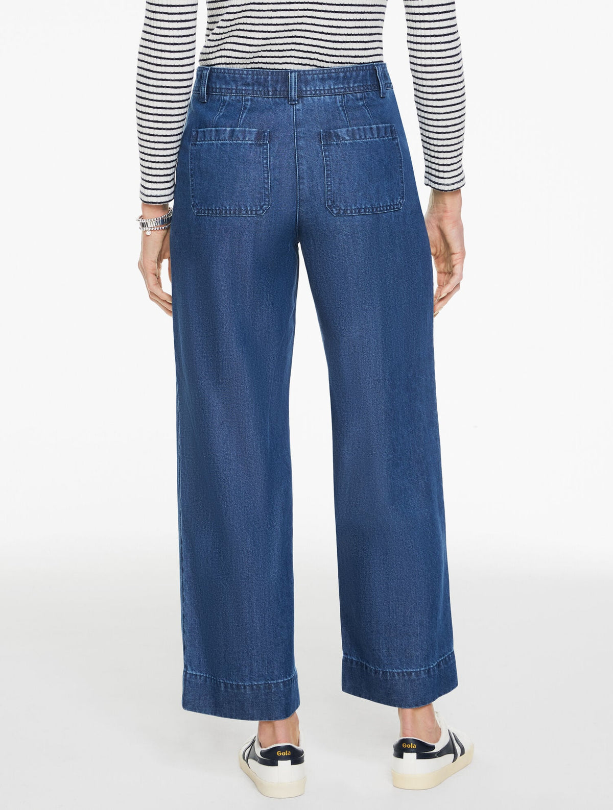 WIDE ANKLE PANTS - REFINED DENIM