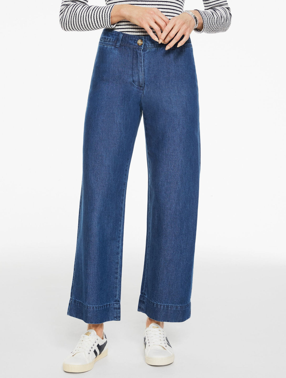 WIDE ANKLE PANTS - REFINED DENIM