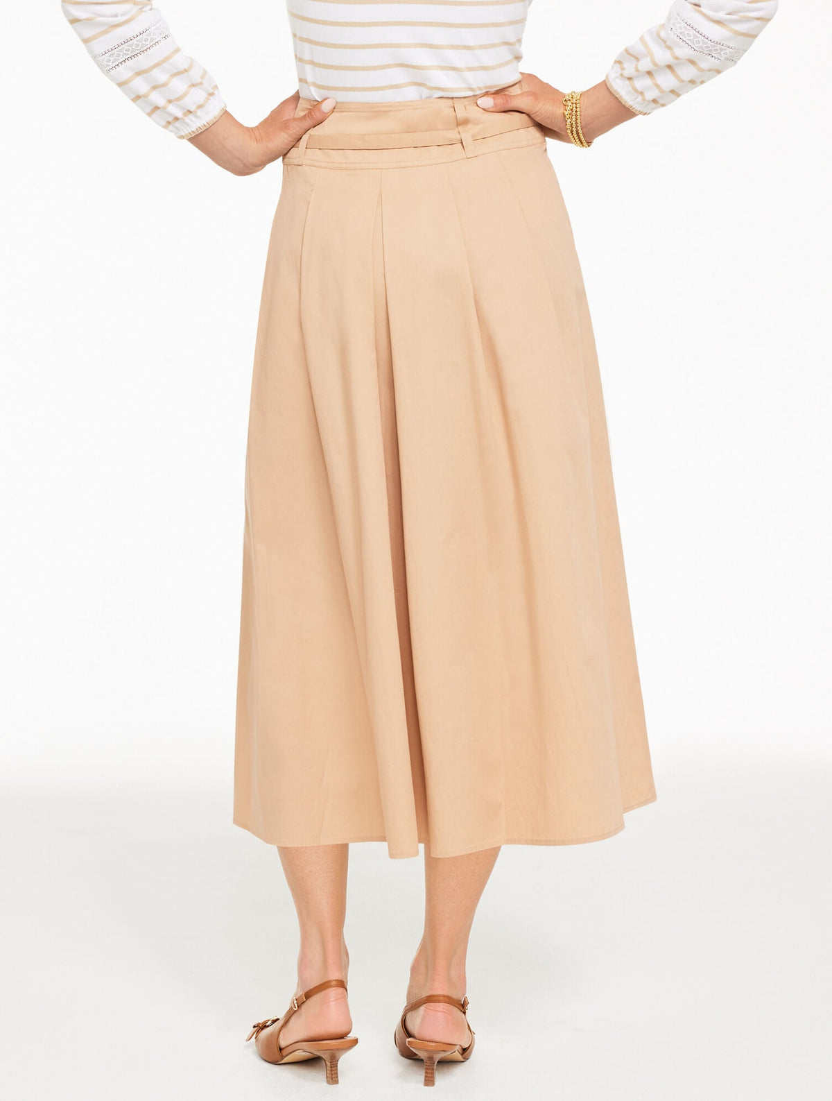 FIT & FLARE TWILL SKIRT