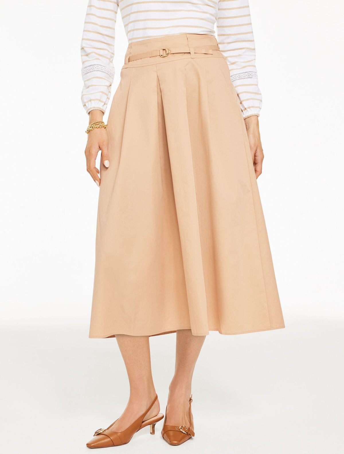 FIT & FLARE TWILL SKIRT