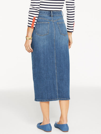 DENIM MIDI SKIRT - MIRAMAR WASH