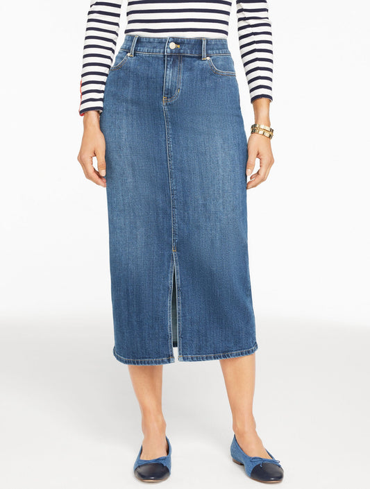 DENIM MIDI SKIRT - MIRAMAR WASH