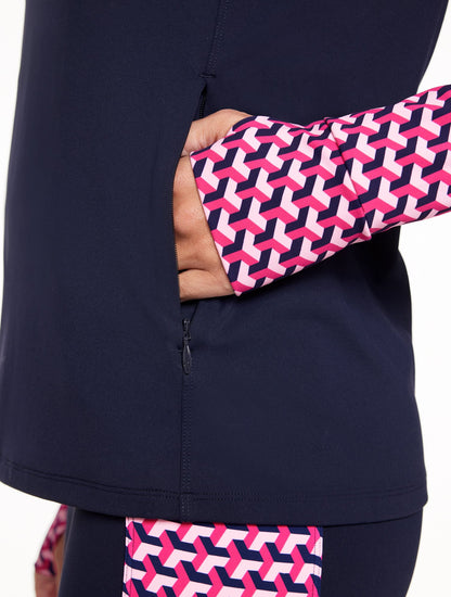 PERFORMANCE COMPRESSION HALF-ZIP PULLOVER - GEO