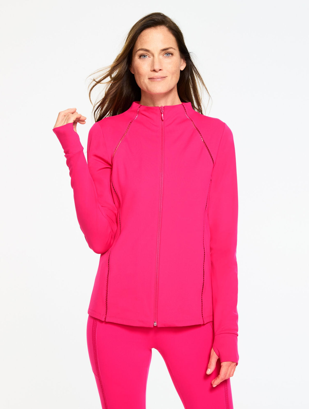 PERFORMANCE COMPRESSION FULL-ZIP JACKET - PICOT TRIM