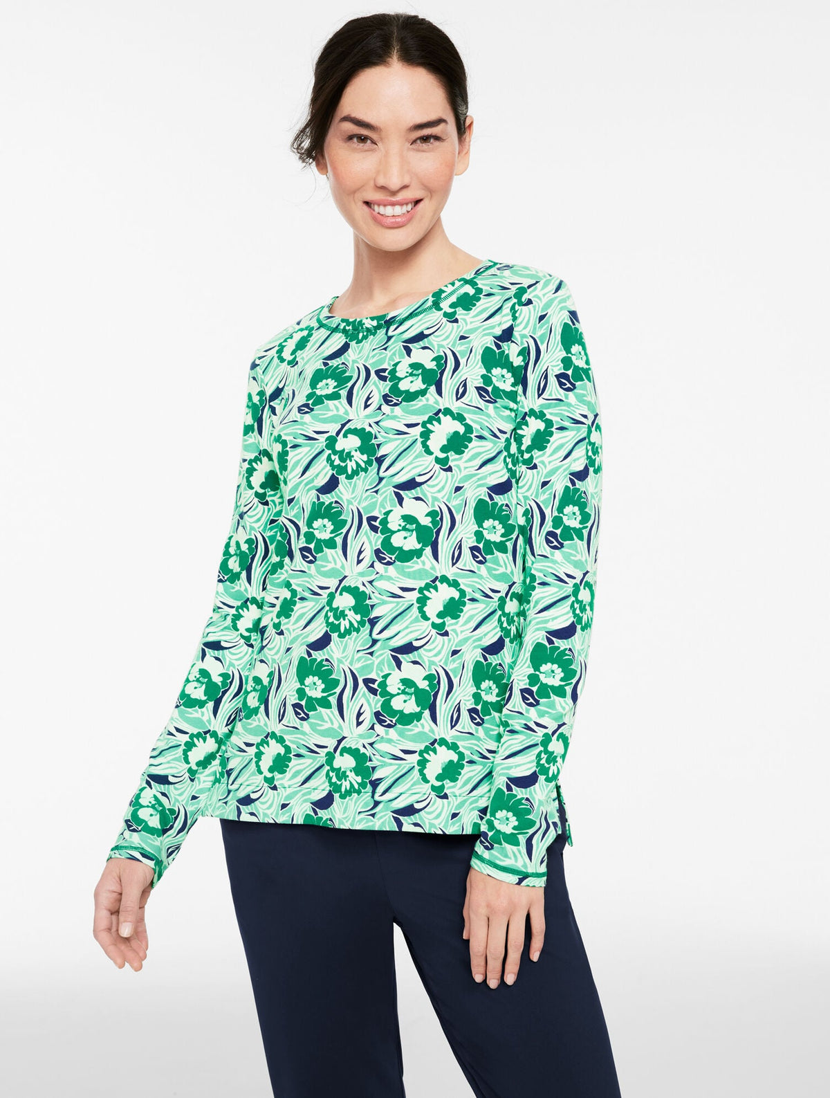 SUPERSOFT JERSEY LONG SLEEVE TEE - DANCING FLORAL