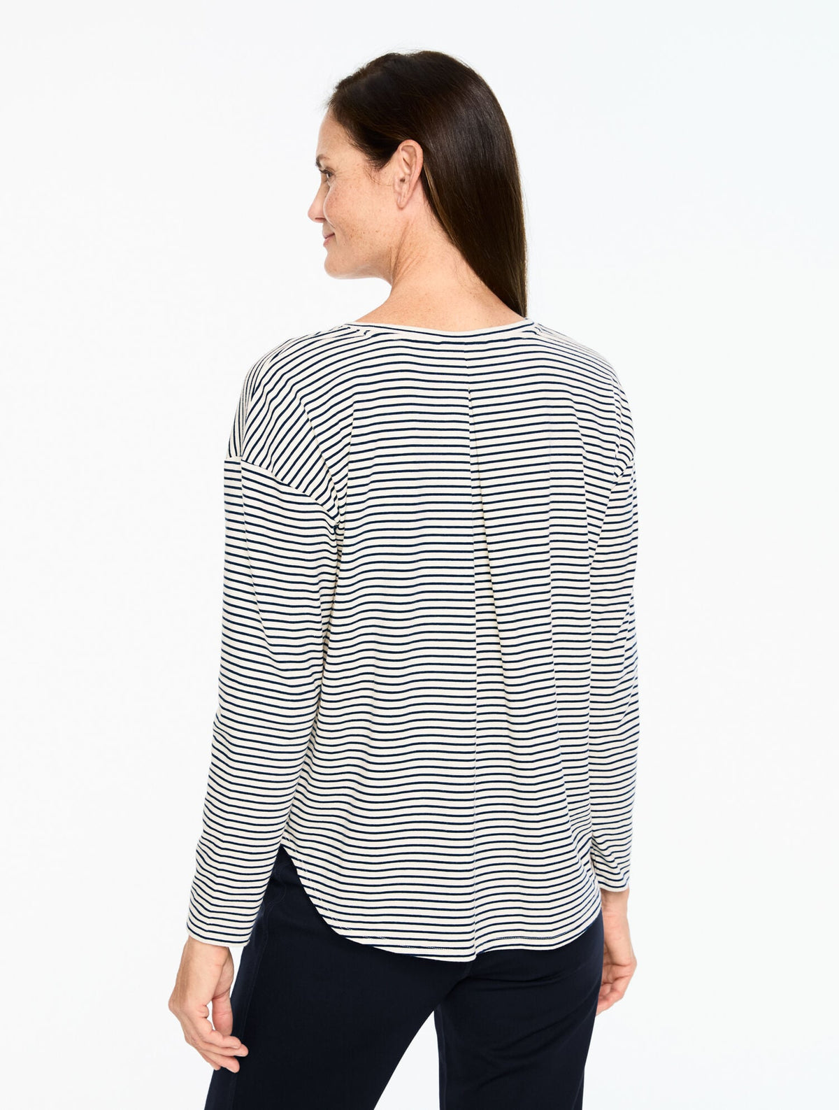 RIBBED CREWNECK TEE - CHERISH STRIPE