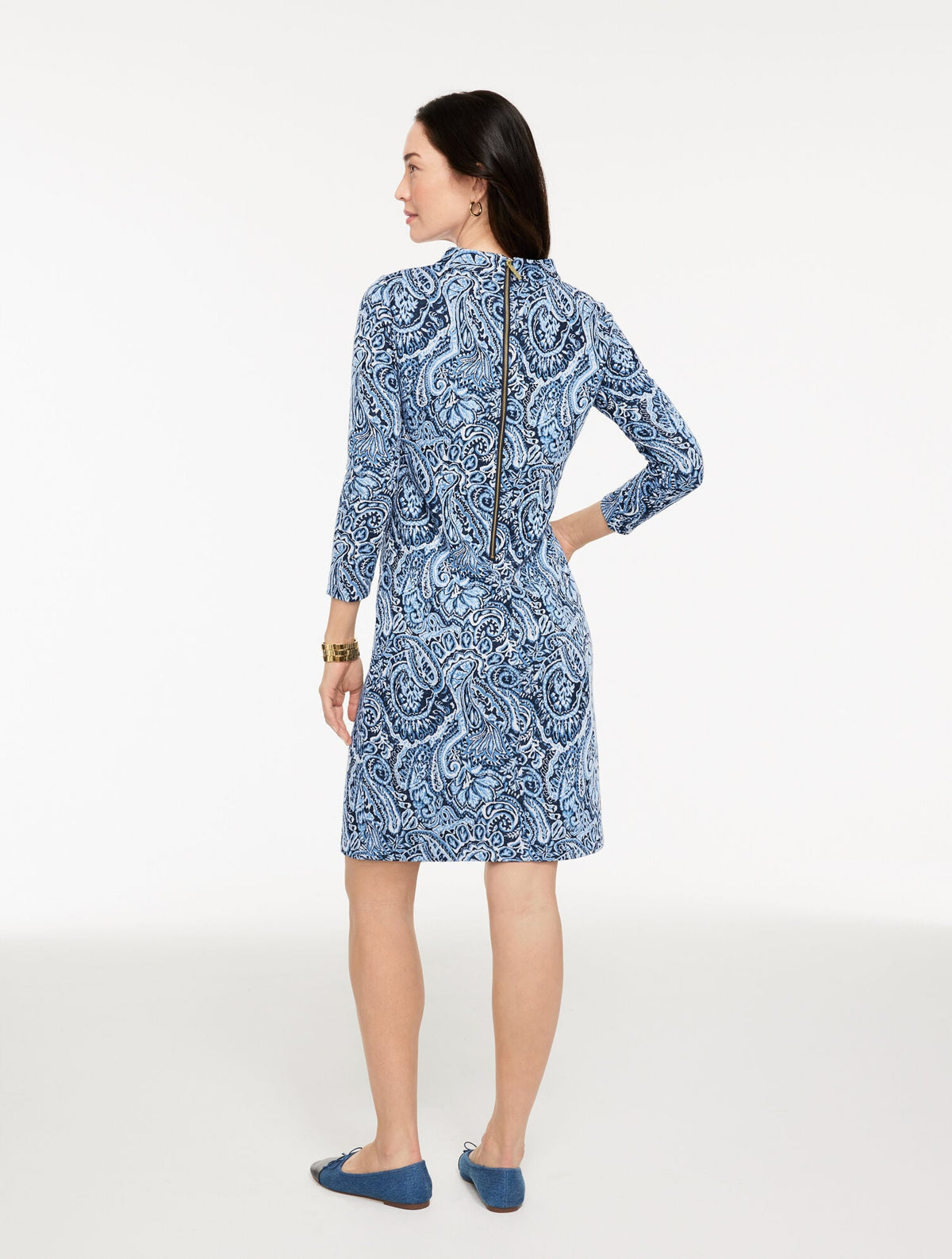 JACQUARD SHIFT DRESS - PAISLEY