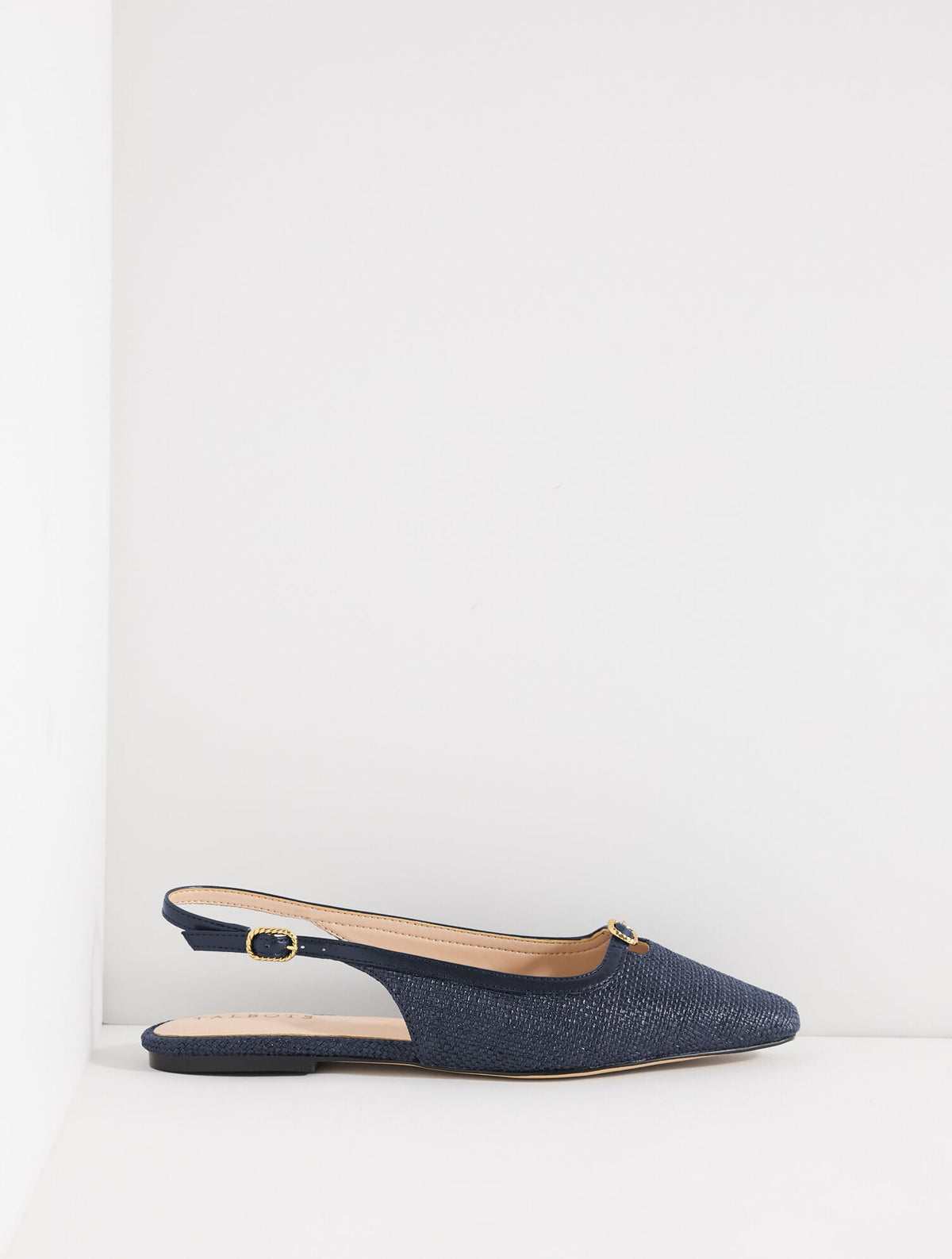 WHITLEY SHIMMER RAFFIA SLINGBACK FLATS