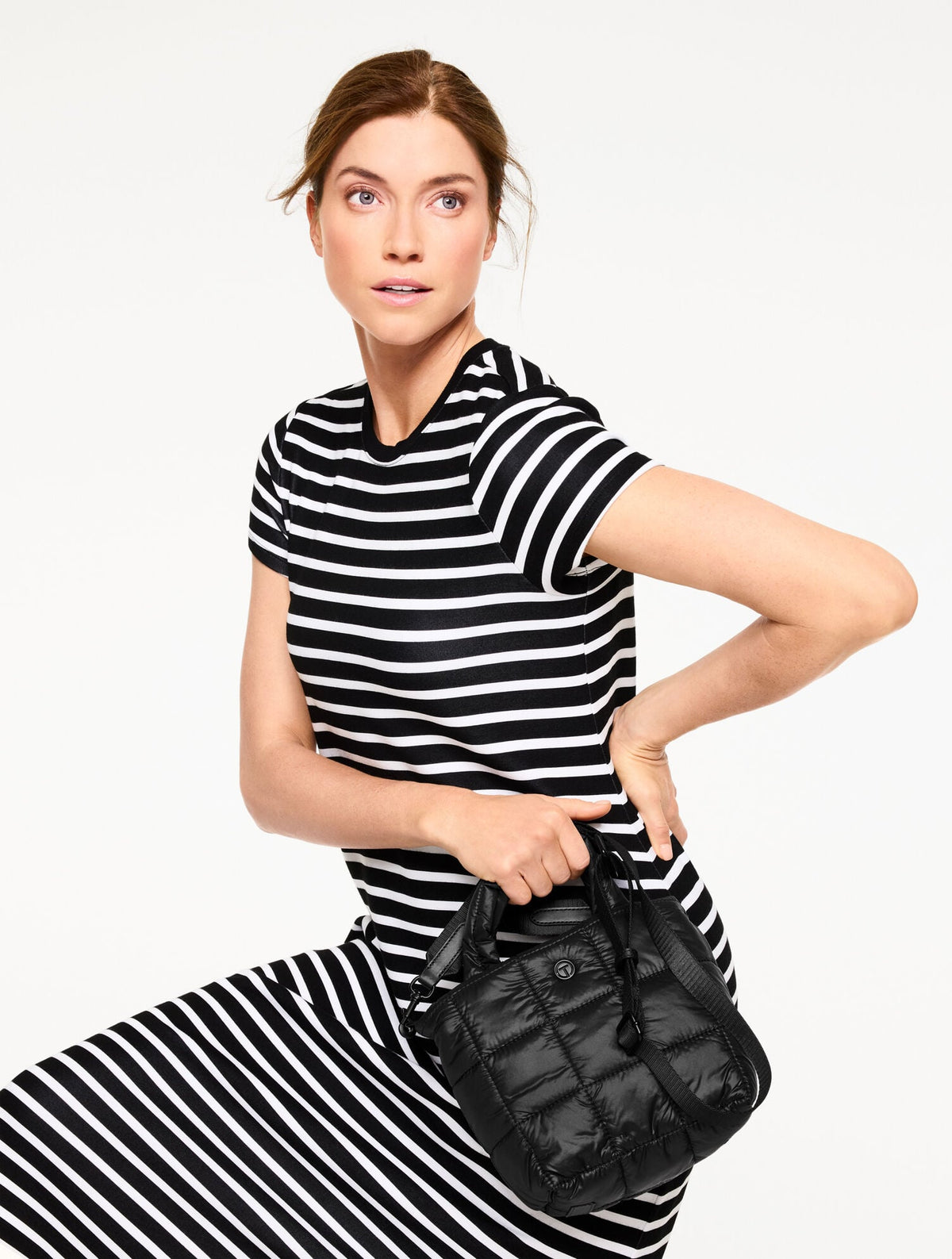 T BY TALBOTS QUILTED NYLON MINI TOTE