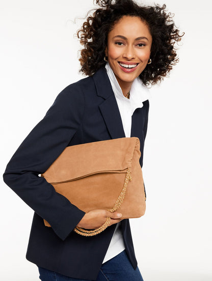 SUEDE CHAIN TOTE