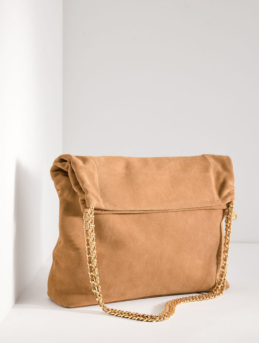 SUEDE CHAIN TOTE