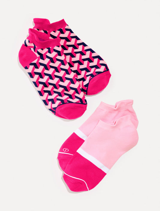 T BY TALBOTS GEO ANKLE SOCKS 2-PACK