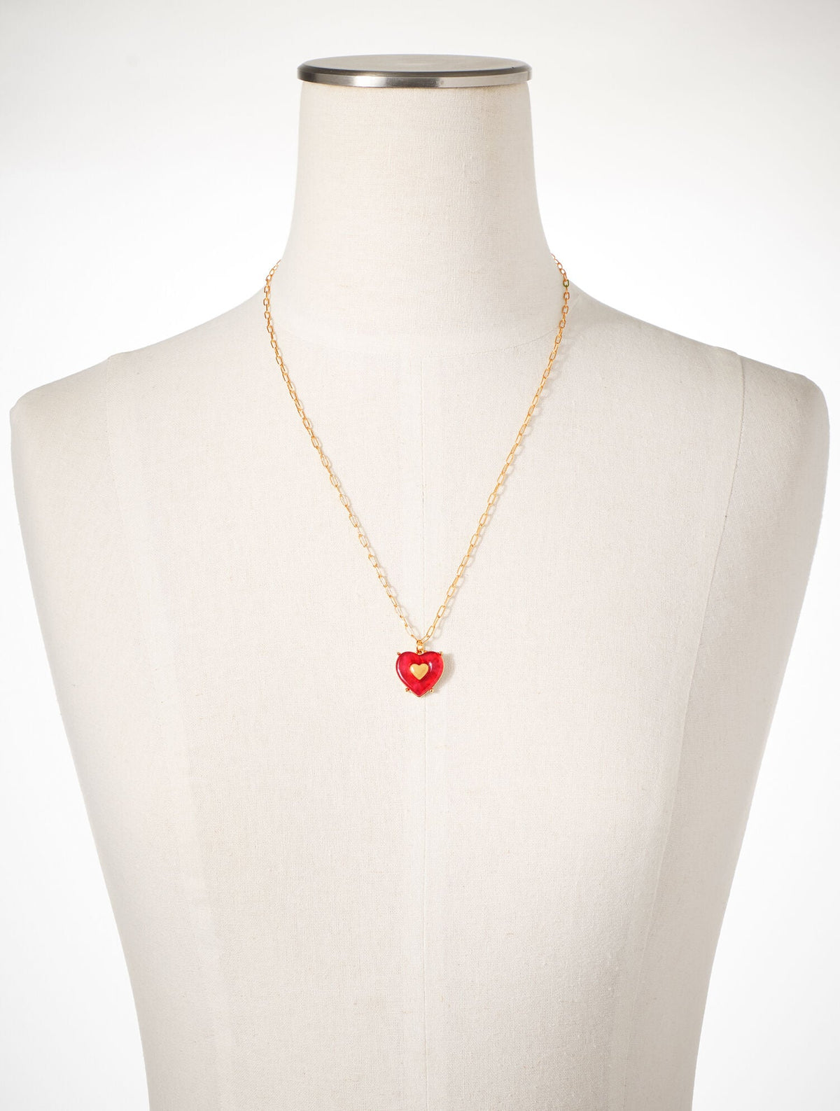 RED VELVET HEART PENDANT NECKLACE