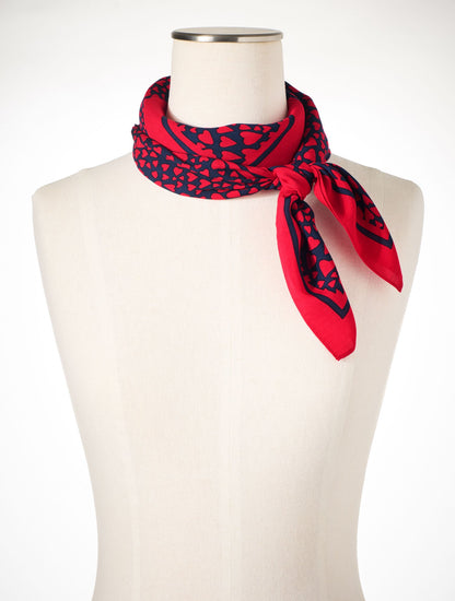 FLOWING HEARTS SQUARE SCARF