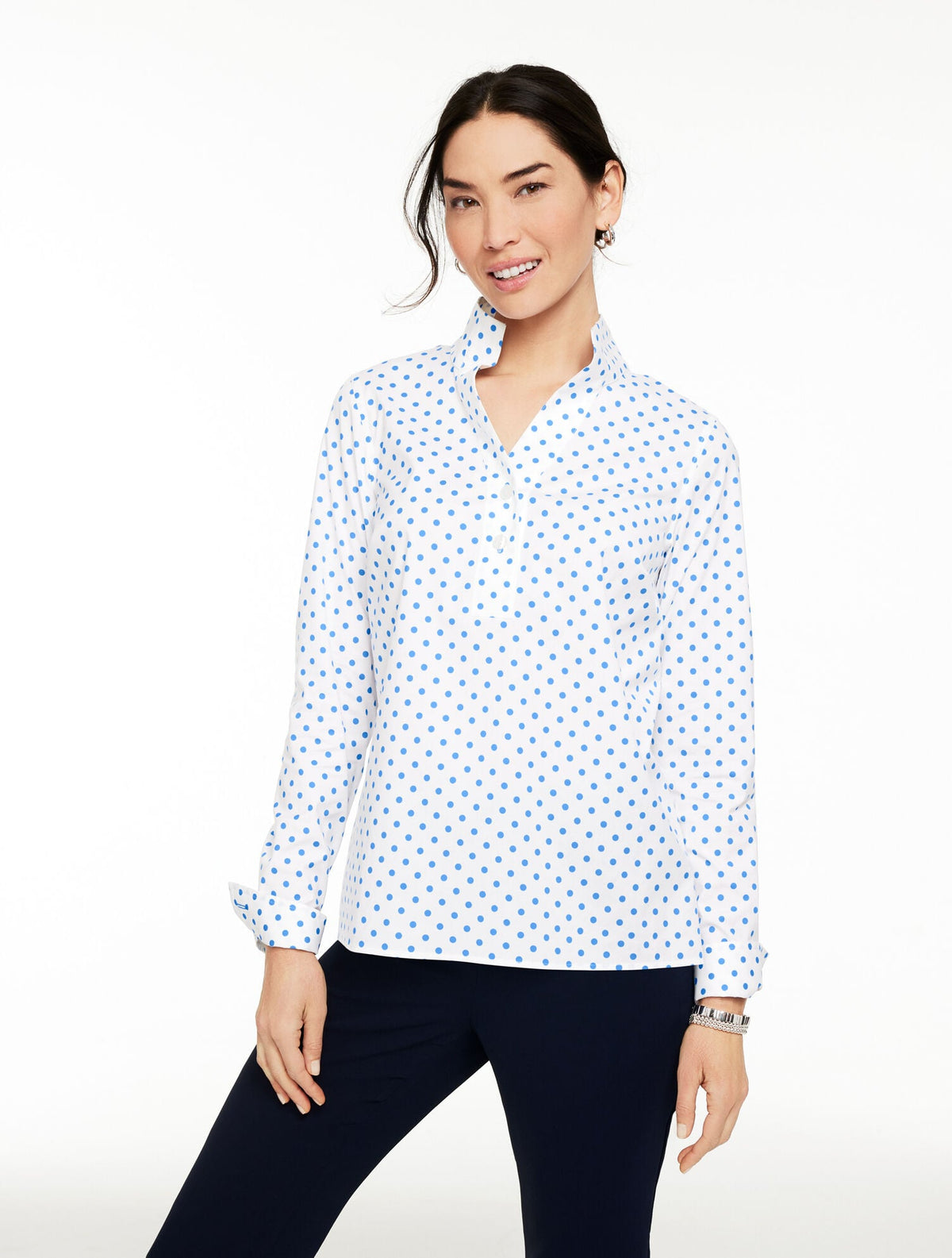 NON-IRON TUNIC POPOVER - LOVELY DOT