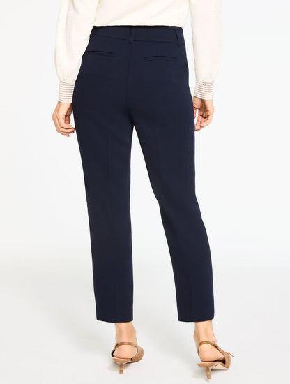 TAPERED ANKLE POLISHED CREPE PANTS