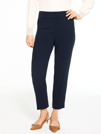TAPERED ANKLE POLISHED CREPE PANTS