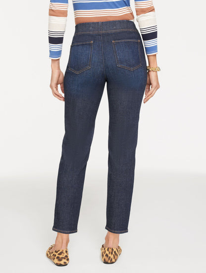 SLIM ANKLE PULL-ON TRAVEL JEANS - ASBURY WASH