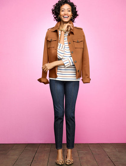 SLIM ANKLE PULL-ON TRAVEL JEANS - ASBURY WASH