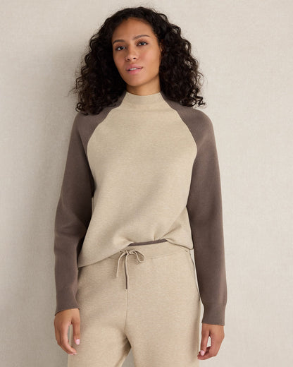 VISCOSE BLEND COLORBLOCK CREWNECK