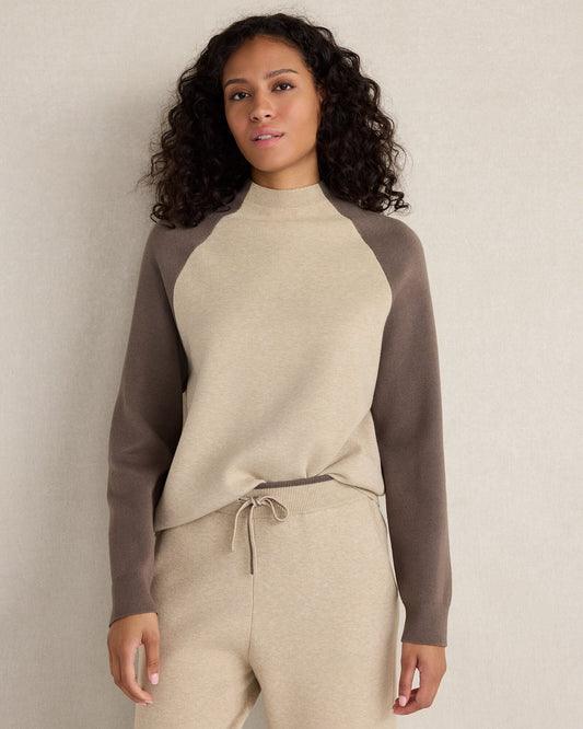 VISCOSE BLEND COLORBLOCK CREWNECK