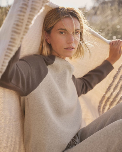 VISCOSE BLEND COLORBLOCK CREWNECK