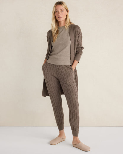 ORGANIC COTTON CASHMERE CABLE JOGGERS