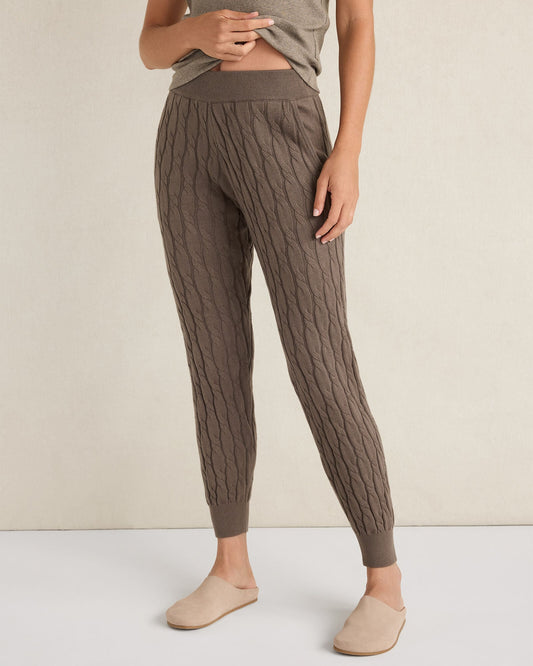 ORGANIC COTTON CASHMERE CABLE JOGGERS