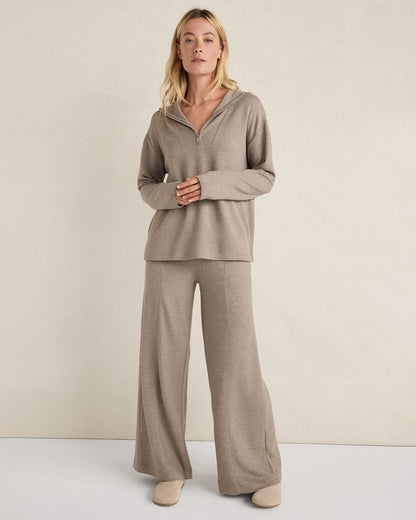SOFT KNIT HALF-ZIP HOODIE