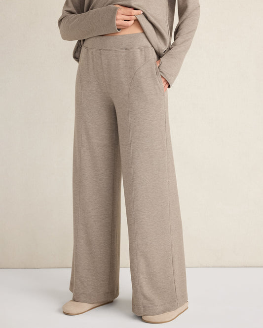 SOFT KNIT WIDE LEG PANTS