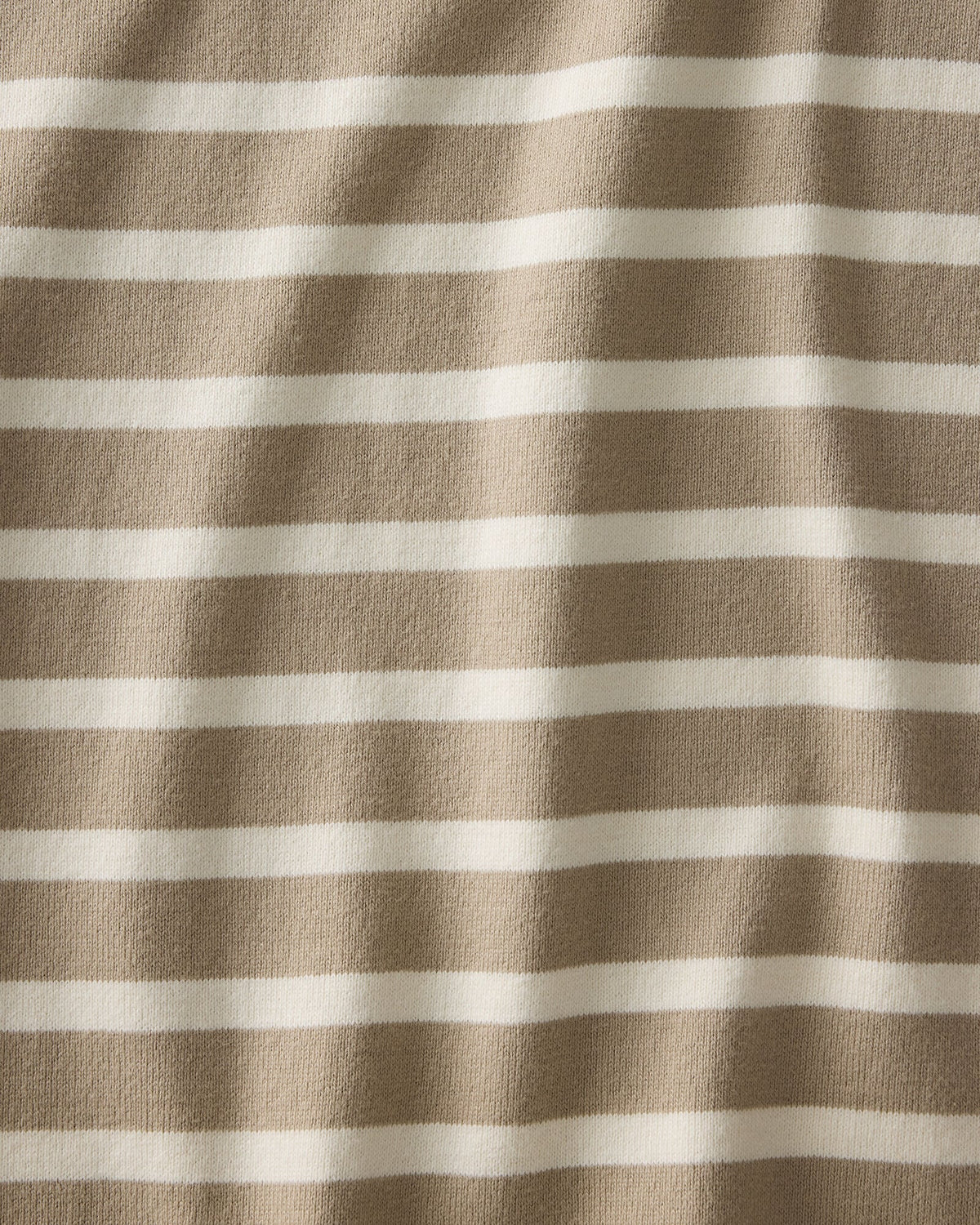 ORGANIC COTTON FUNNEL NECK STRIPED PULLOVER