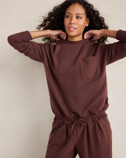 FLEECE CINCHED CREWNECK