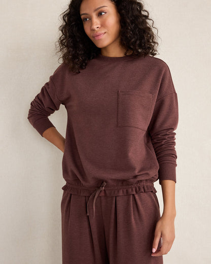 FLEECE CINCHED CREWNECK