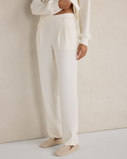 DOUBLE KNIT PLEATED PANTS