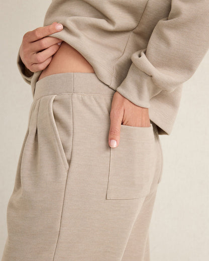DOUBLE KNIT PLEATED PANTS