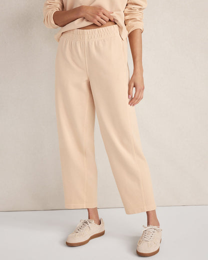 ORGANIC COTTON TERRY BARREL LEG PANTS