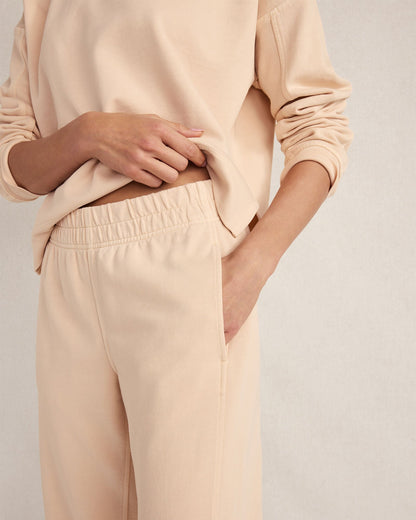 ORGANIC COTTON TERRY BARREL LEG PANTS