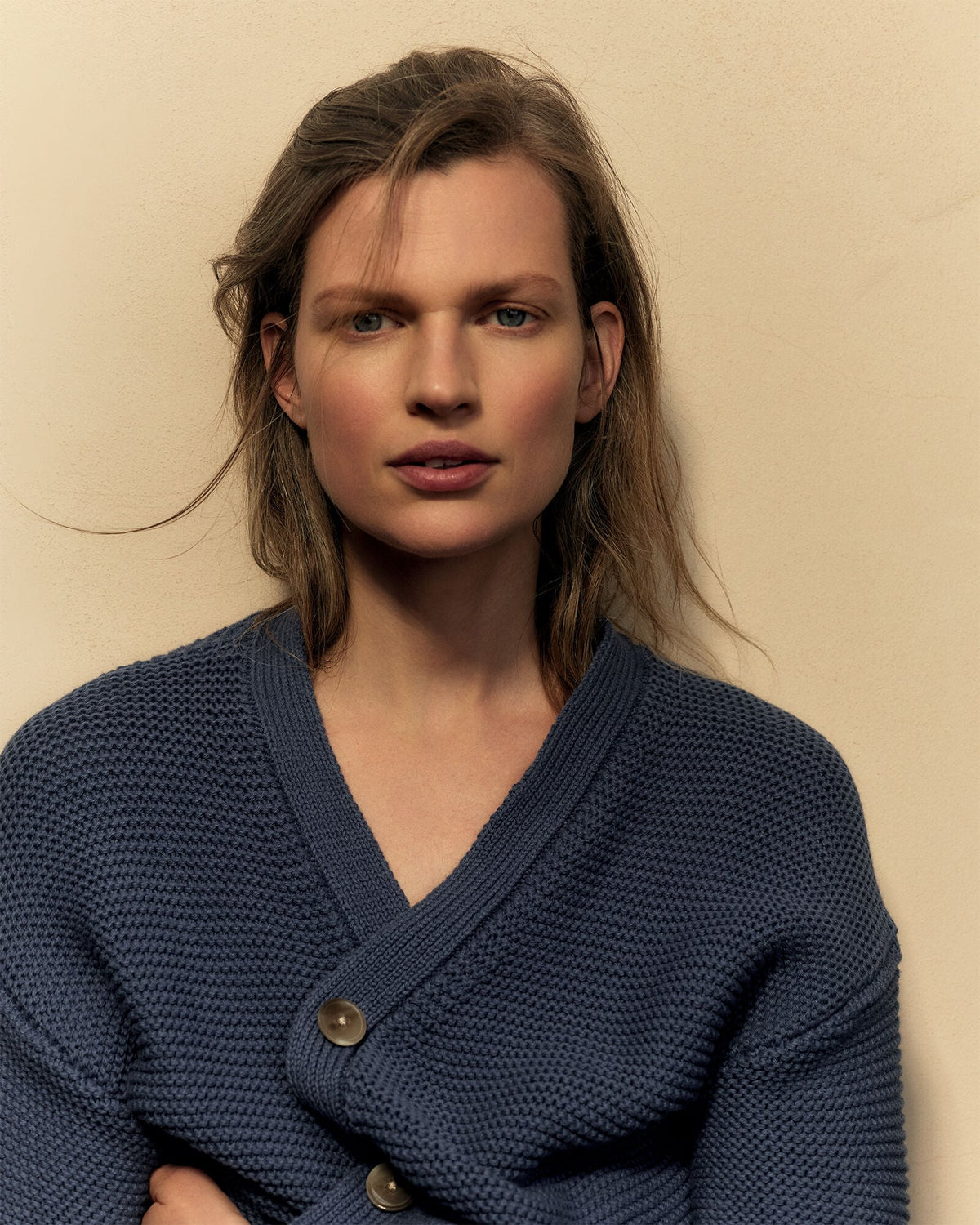 ORGANIC COTTON LINK STITCH CARDIGAN